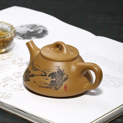200c Raw Ore Section Mud Filter Teapot Authentic Yixing Purple Clay Tea Pot Handmade Plum Blossom Kettle Zisha Tea Set