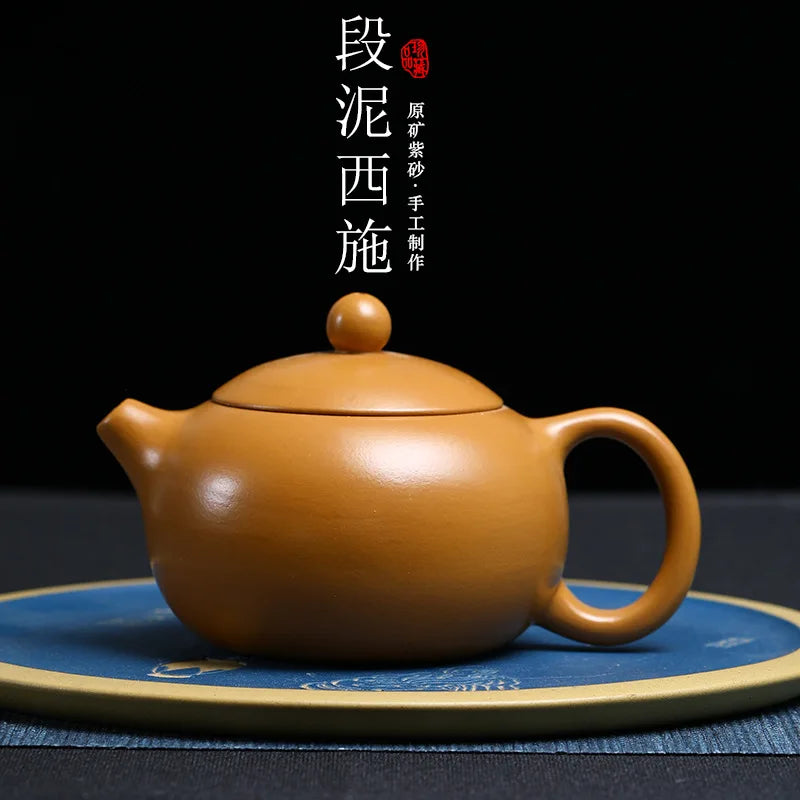 200cc Chinese Yixing Purple Clay Teapot Raw Ore Section Mud Home Tea Pot 9 Hole Filtration Zisha  xishi Kettle Handmade Tea Set