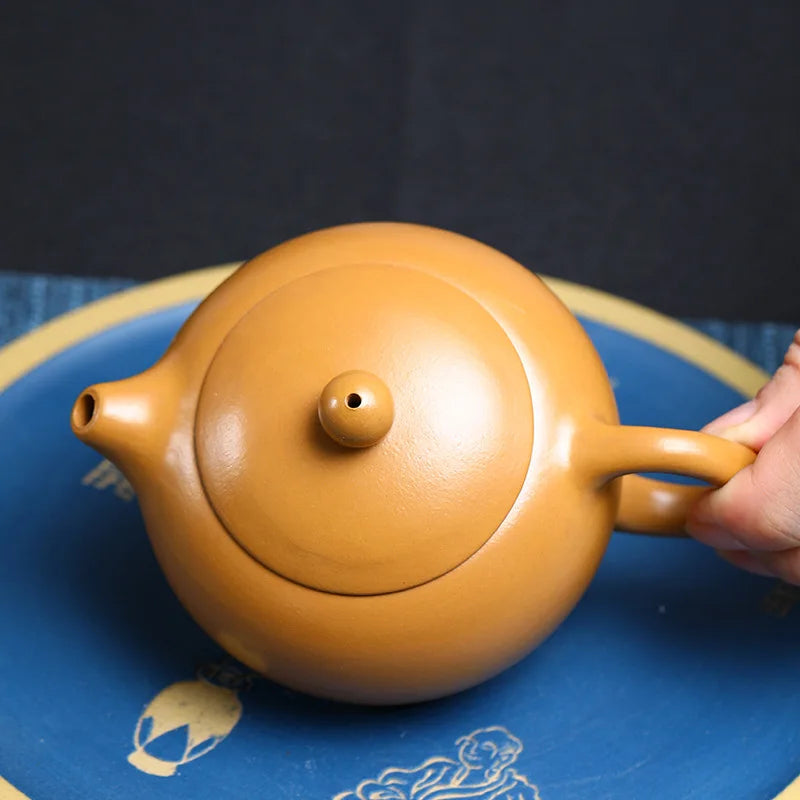 200cc Chinese Yixing Purple Clay Teapot Raw Ore Section Mud Home Tea Pot 9 Hole Filtration Zisha  xishi Kettle Handmade Tea Set