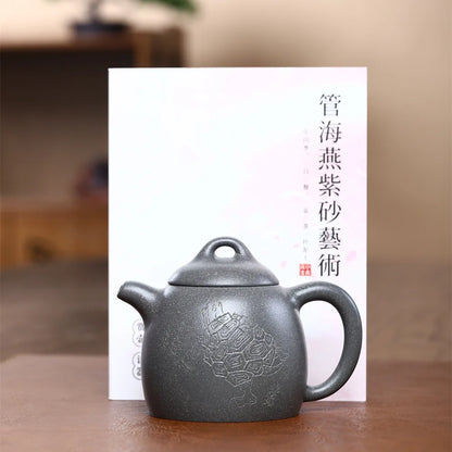 200cc Chinese teapot Yixing Purple Clay Pot Pure Handmade Original Gold Dragon Egg Pot Kung Fu Tea Set Teapot Capacity