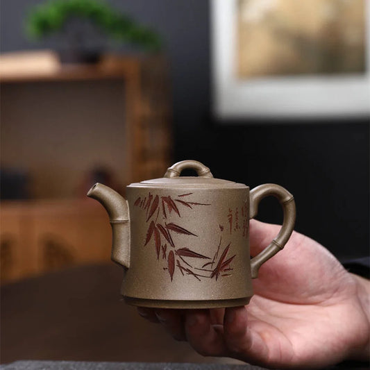 200cc Hand-painted Yixing Purple Clay Teapot Authentic Zhu Mud Filter Kettle Chinese Zisha Beauty Tea Pot Household Teaware