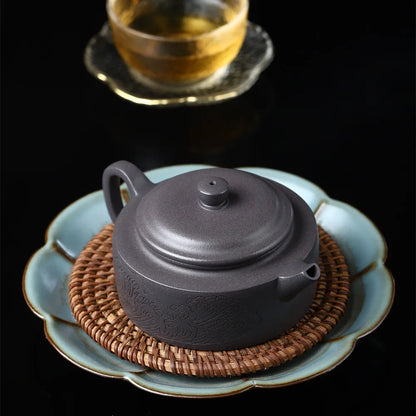 200cc Handmade Square Shape Purple Clay Teapot Yixing Authentic Tea Pot Beauty Kettle Chinese Tea Ceremony Customized Gifts