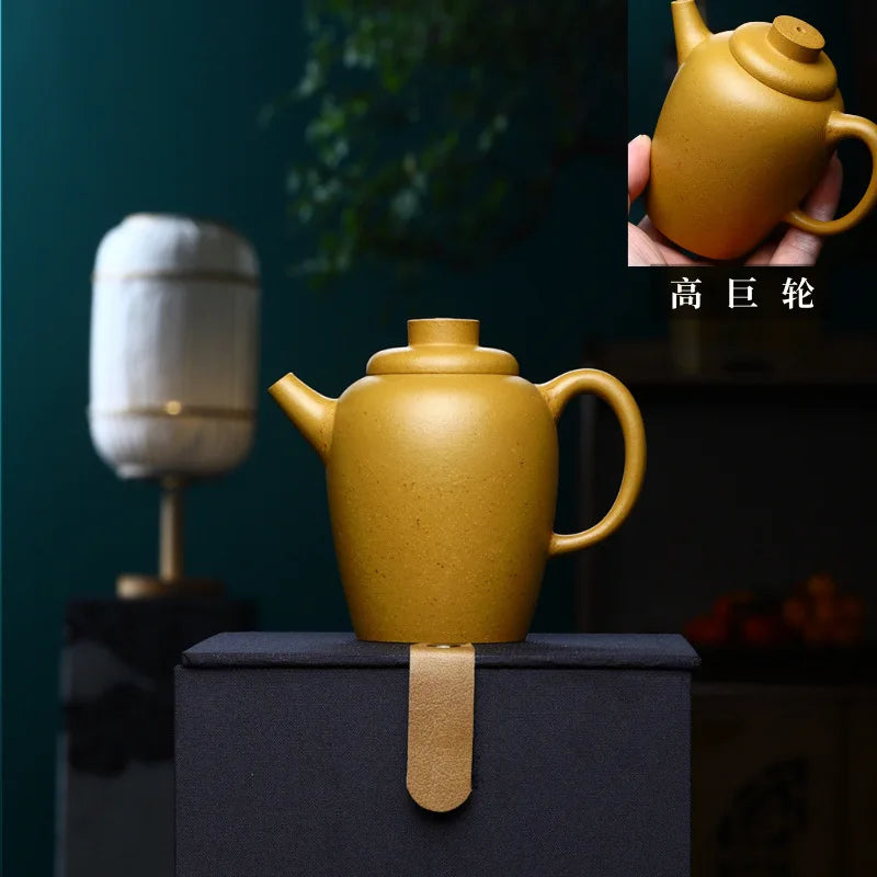 200cc Handmade Zisha Teapot, Yixing Handmade Pot, Kung-Fu Teaware, Purple Clay Drinkware for Puer Green Black Chinese Tea,