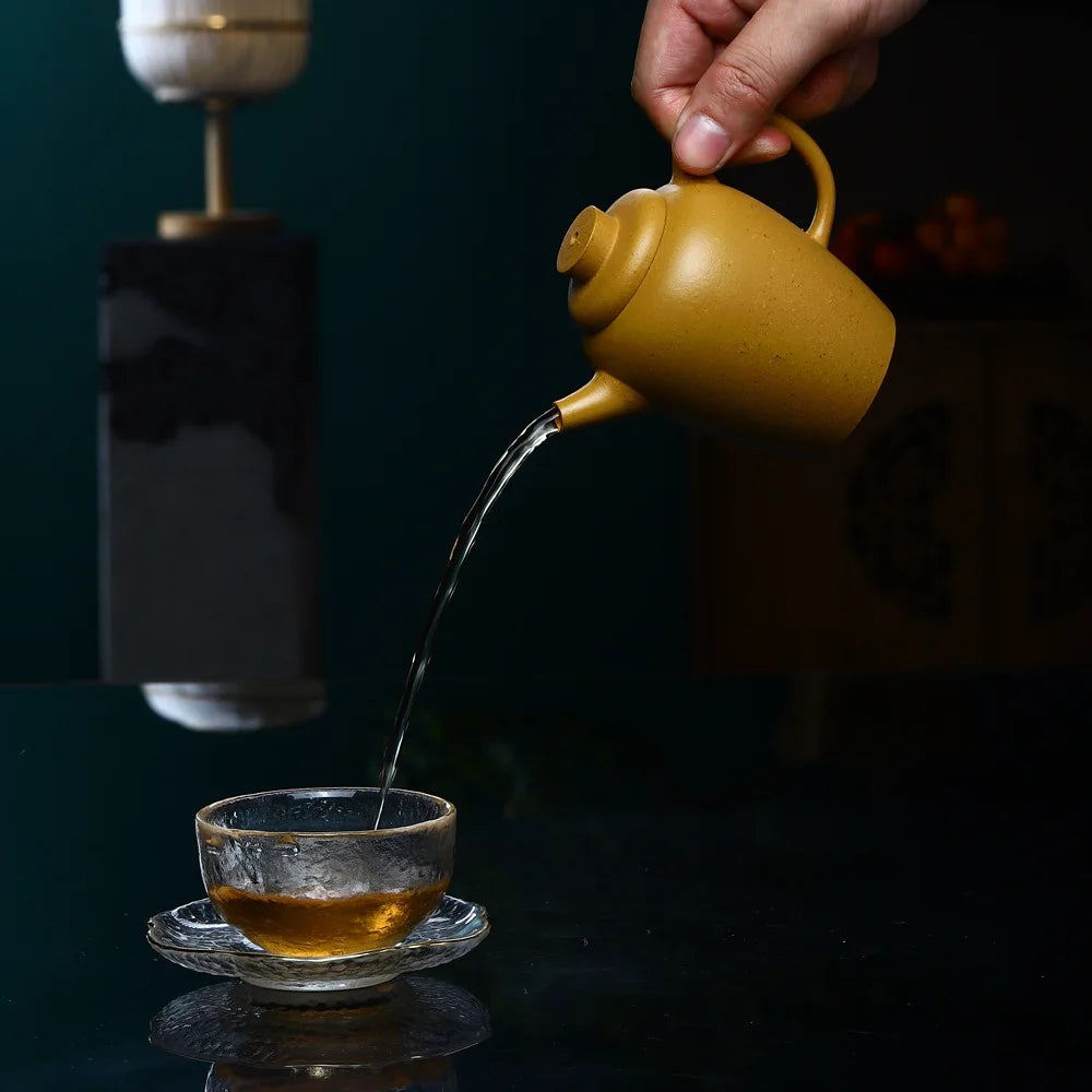 200cc Handmade Zisha Teapot, Yixing Handmade Pot, Kung-Fu Teaware, Purple Clay Drinkware for Puer Green Black Chinese Tea,