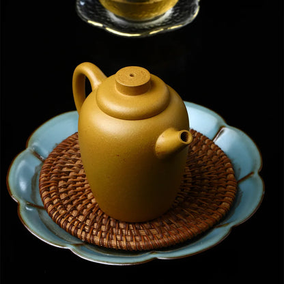 200cc Handmade Zisha Teapot, Yixing Handmade Pot, Kung-Fu Teaware, Purple Clay Drinkware for Puer Green Black Chinese Tea,