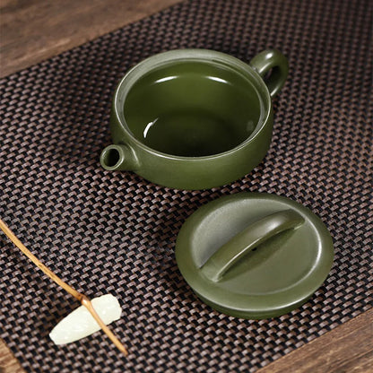 200cc Yixing big mouth Hanwa raw ore green ash section clay handmade tea set teapot a piece of tile purple sand pot