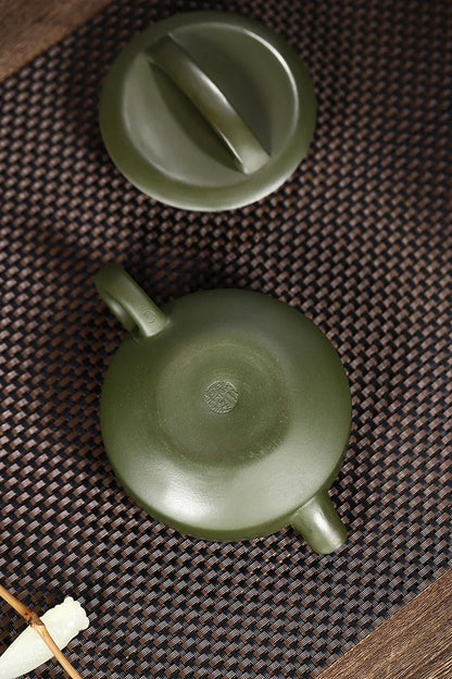 200cc Yixing big mouth Hanwa raw ore green ash section clay handmade tea set teapot a piece of tile purple sand pot