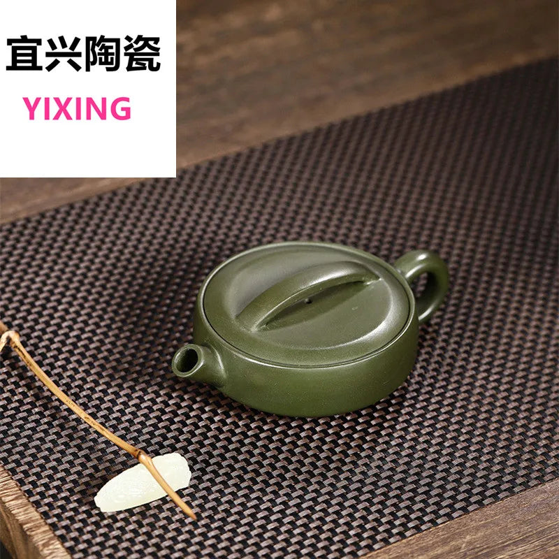 200cc Yixing big mouth Hanwa raw ore green ash section clay handmade tea set teapot a piece of tile purple sand pot