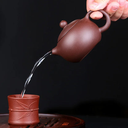 200cc Yixing tea pot purple clay Xishi teapot beauty kettle Raw ore Handmade Tea set authentic Tie Guanyin Puer ball hole filter