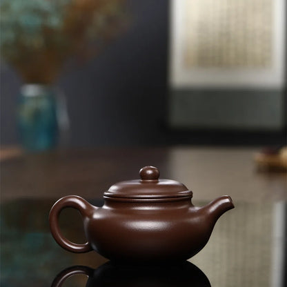 200cc hand made high quality spherical water purple teapot Xi Shi pot Yixing master production