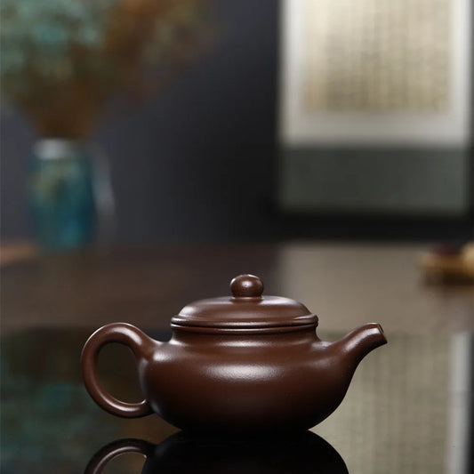 200cc hand made high quality spherical water purple teapot Xi Shi pot Yixing master production