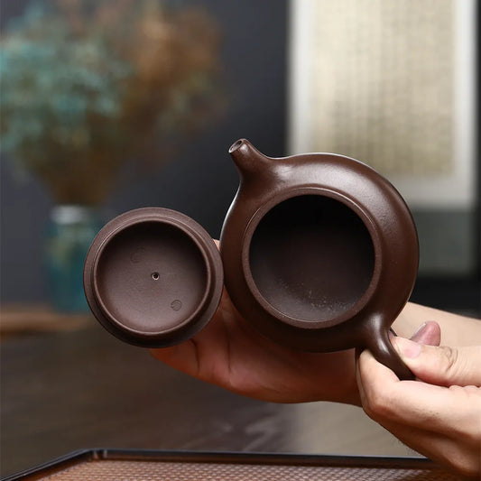 200cc hand made high quality spherical water purple teapot Xi Shi pot Yixing master production