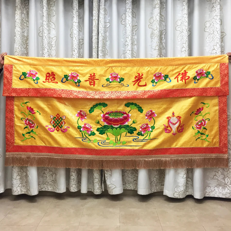 200cm Buddhist hall home Temple altar Worship Buddha Gods High quality Embroidery Altar table enclosure wall Hanging Curtain