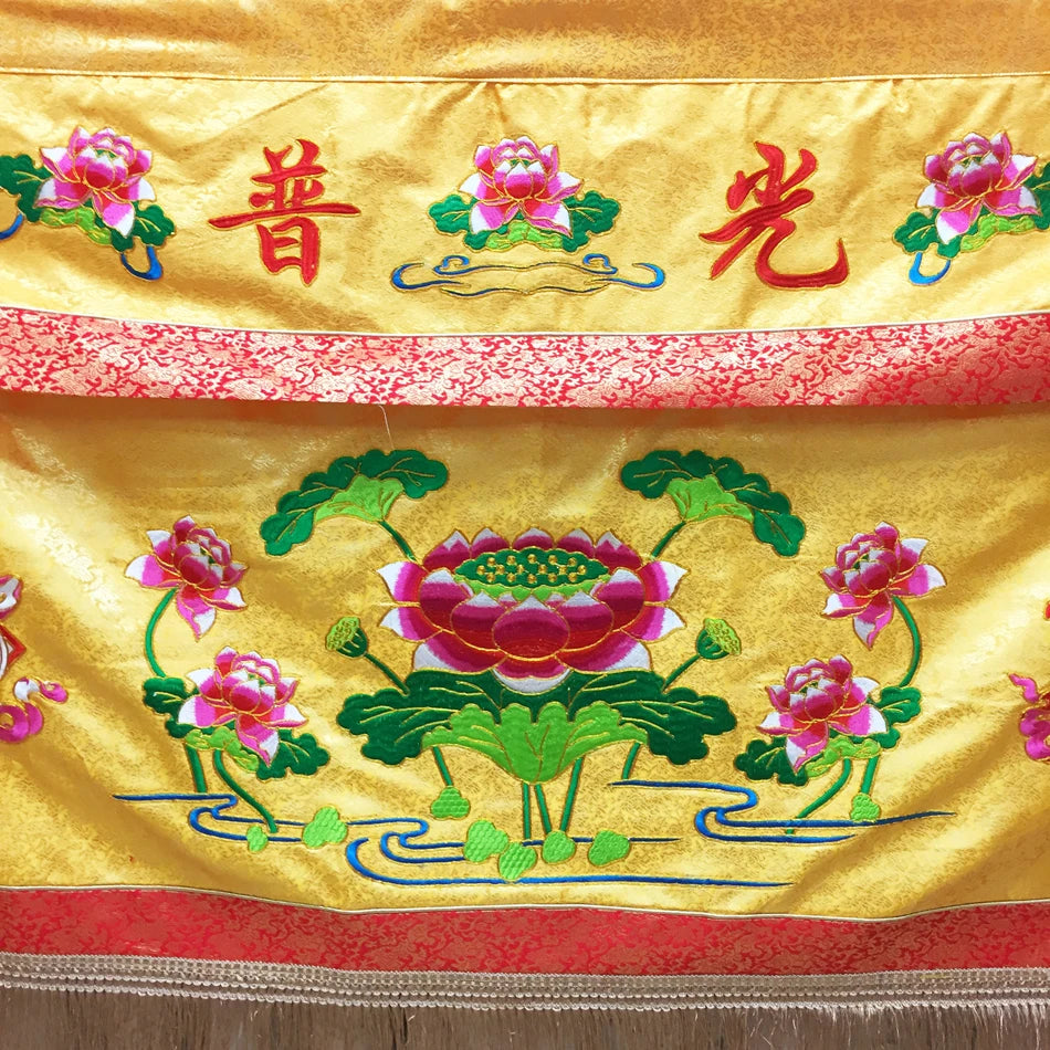 200cm Buddhist hall home Temple altar Worship Buddha Gods High quality Embroidery Altar table enclosure wall Hanging Curtain