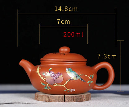 200ml&300ml Hand Painted Yixing teapot handmade Purple clay Green tea pot Kung Fu Zisha teapot tea set
