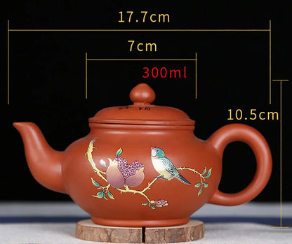 200ml&300ml Hand Painted Yixing teapot handmade Purple clay Green tea pot Kung Fu Zisha teapot tea set