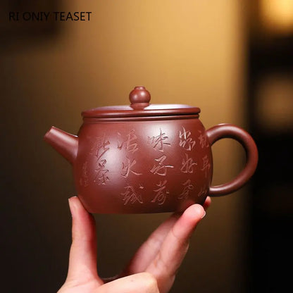 200ml Authentic Chinese Yixing Purple Clay Teapots Famous Handmade Tea Pot Raw Ore Purple Zhu Mud Beauty Kettle Zisha Tea Set