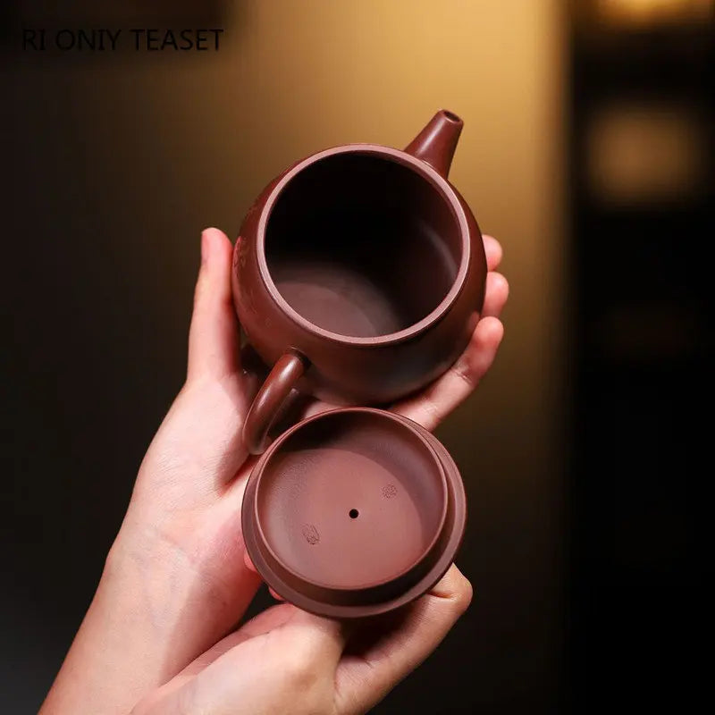 200ml Authentic Chinese Yixing Purple Clay Teapots Famous Handmade Tea Pot Raw Ore Purple Zhu Mud Beauty Kettle Zisha Tea Set