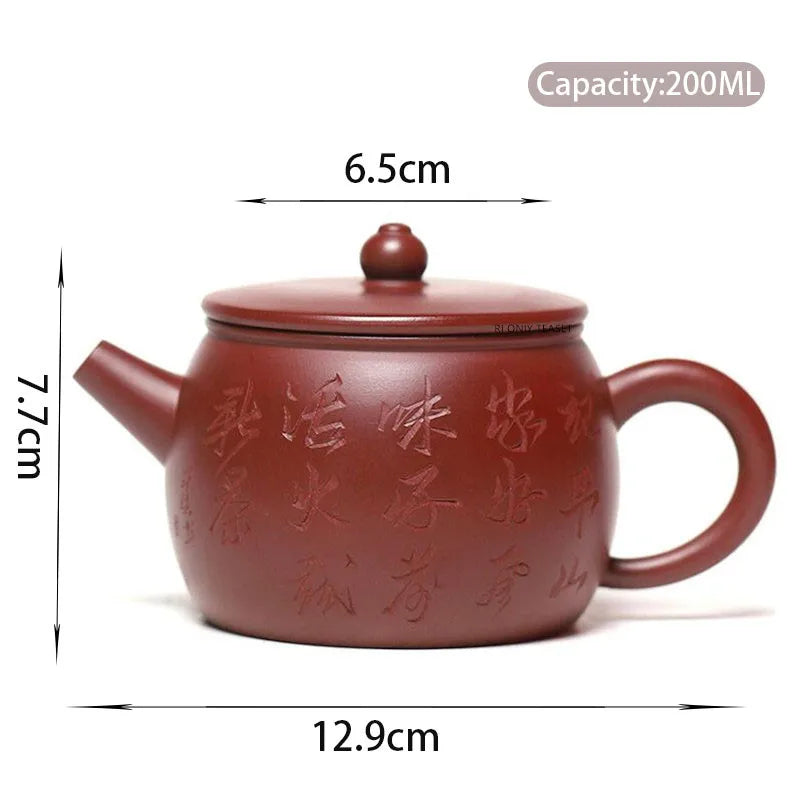 200ml Authentic Chinese Yixing Purple Clay Teapots Famous Handmade Tea Pot Raw Ore Purple Zhu Mud Beauty Kettle Zisha Tea Set
