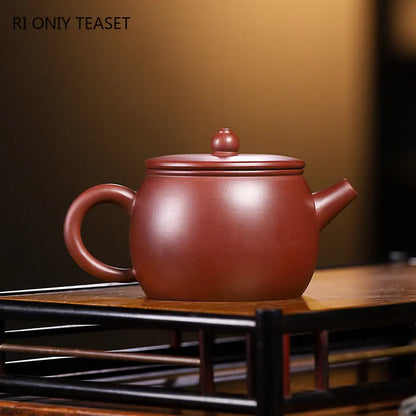200ml Authentic Chinese Yixing Purple Clay Teapots Famous Handmade Tea Pot Raw Ore Purple Zhu Mud Beauty Kettle Zisha Tea Set