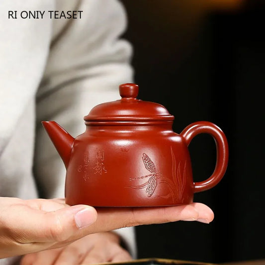 200ml Authentic Yixing Purple Clay Teapots Raw Ore Dahongpao Handmade Tea Pot Zisha Filter Home Kettle Tea Set Accessories