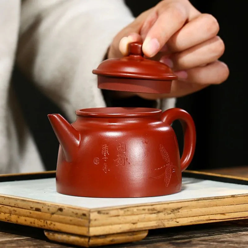 200ml Authentic Yixing Purple Clay Teapots Raw Ore Dahongpao Handmade Tea Pot Zisha Filter Home Kettle Tea Set Accessories