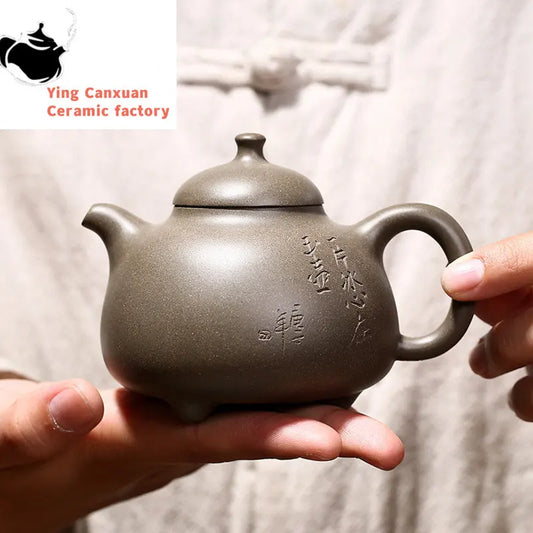 200ml Authentic Yixing Purple Clay Teapots Raw Ore Hand Painted Tea Pot Filter Beauty Kettle Household Zisha Boutique Teaware