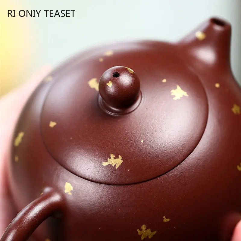 200ml Chinese Yixing Authentic Purple Clay Teapots Famous Handmade Xishi Tea Pot Raw Ore Purple Zhu Mud Kettle Zisha Tea Set