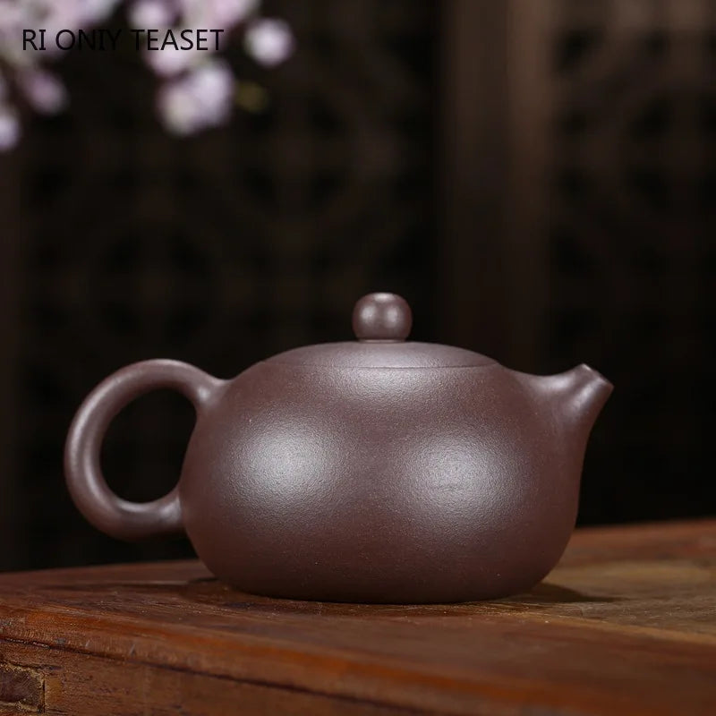 200ml Chinese Yixing Famous Purple Clay Teapots Handmade Xishi Tea Pot Ball Hole Filter Beauty Kettle Authentic Zisha Tea Set