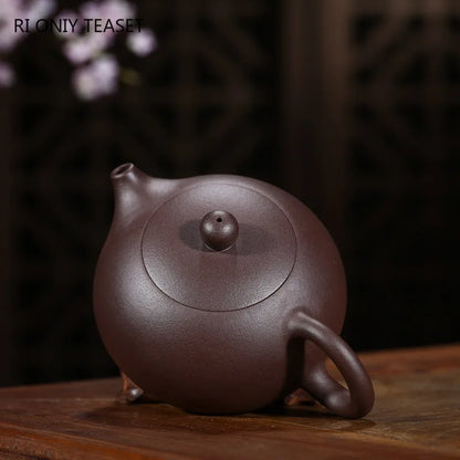 200ml Chinese Yixing Famous Purple Clay Teapots Handmade Xishi Tea Pot Ball Hole Filter Beauty Kettle Authentic Zisha Tea Set