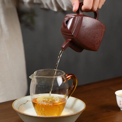 200ml Chinese Yixing High-end Handmade Purple Clay Teapots Famous Hand-carved Tea Pot Kettle Zisha Tea Set Collection Gifts