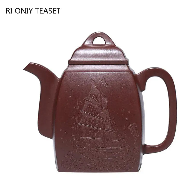 200ml Chinese Yixing High-end Handmade Purple Clay Teapots Famous Hand-carved Tea Pot Kettle Zisha Tea Set Collection Gifts