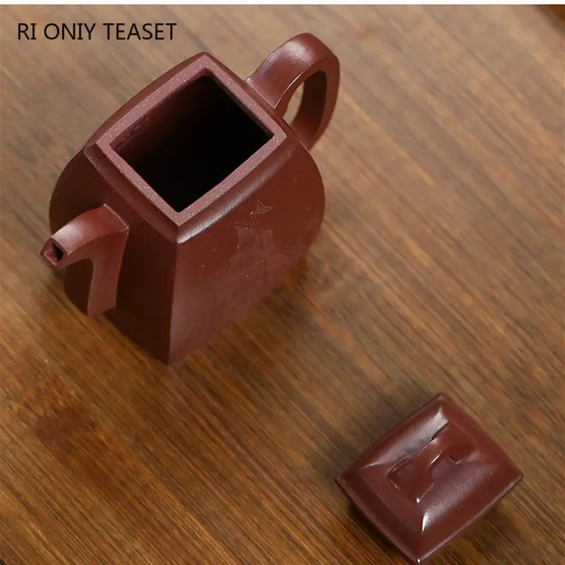 200ml Chinese Yixing High-end Handmade Purple Clay Teapots Famous Hand-carved Tea Pot Kettle Zisha Tea Set Collection Gifts