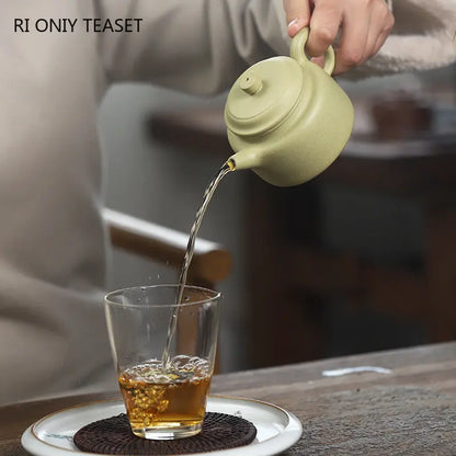 200ml Chinese Yixing High-end Purple Clay Teapots Famous Handmade Tea Pot Raw Ore Green Mud Kettle Zisha Tea Set Collection Gift