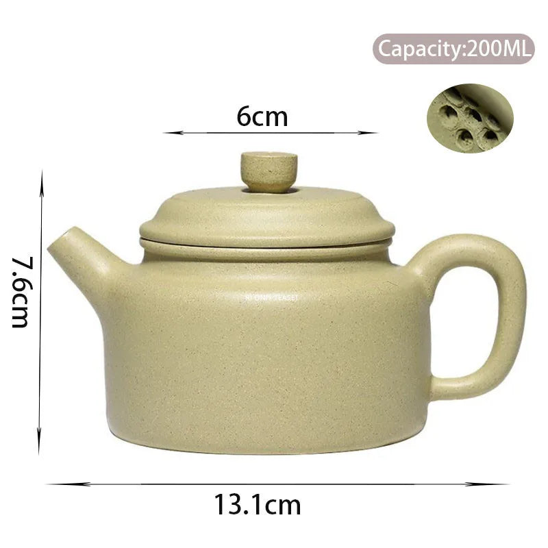 200ml Chinese Yixing High-end Purple Clay Teapots Famous Handmade Tea Pot Raw Ore Green Mud Kettle Zisha Tea Set Collection Gift