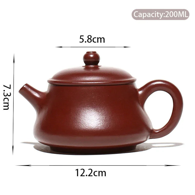 200ml Chinese Yixing Purple Clay Teapot Famous Handmade Tea Pot Raw Ore Purple Vermilion Mud Kettle Authentic Zisha Tea Set
