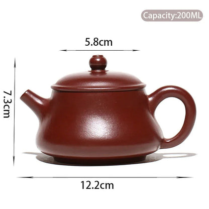 200ml Chinese Yixing Purple Clay Teapot Famous Handmade Tea Pot Raw Ore Purple Vermilion Mud Kettle Authentic Zisha Tea Set