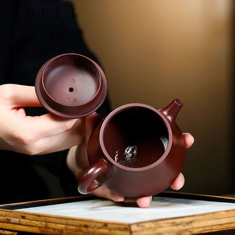 200ml Chinese Yixing Purple Clay Teapot Famous Handmade Tea Pot Raw Ore Purple Vermilion Mud Kettle Authentic Zisha Tea Set