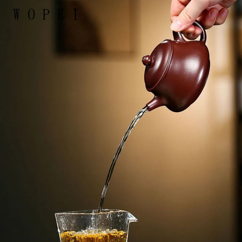 200ml Chinese Yixing Purple Clay Teapot Famous Handmade Tea Pot Raw Ore Purple Vermilion Mud Kettle Authentic Zisha Tea Set
