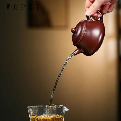 200ml Chinese Yixing Purple Clay Teapot Famous Handmade Tea Pot Raw Ore Purple Vermilion Mud Kettle Authentic Zisha Tea Set