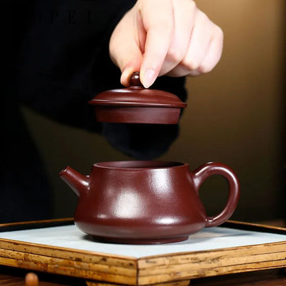 200ml Chinese Yixing Purple Clay Teapot Famous Handmade Tea Pot Raw Ore Purple Vermilion Mud Kettle Authentic Zisha Tea Set