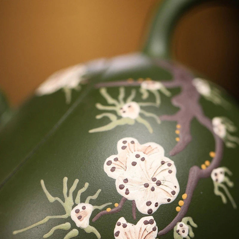 200ml Chinese Yixing Purple Clay Teapot Handmade Flower Pattern Xishi Tea Pot Raw Ore Beauty Kettle Famous Artists Zisha Tea Set