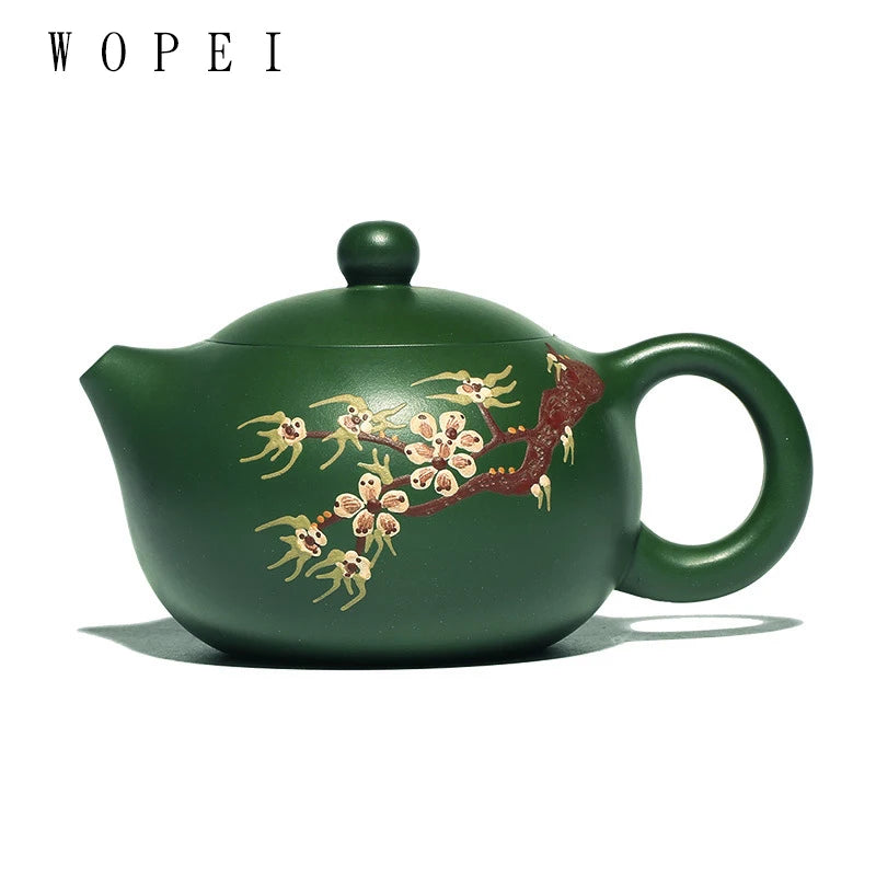 200ml Chinese Yixing Purple Clay Teapot Handmade Plum Bossom Xishi Tea Pot Ball Hole Filter Beauty Kettle Boutique Zisha Tea Set
