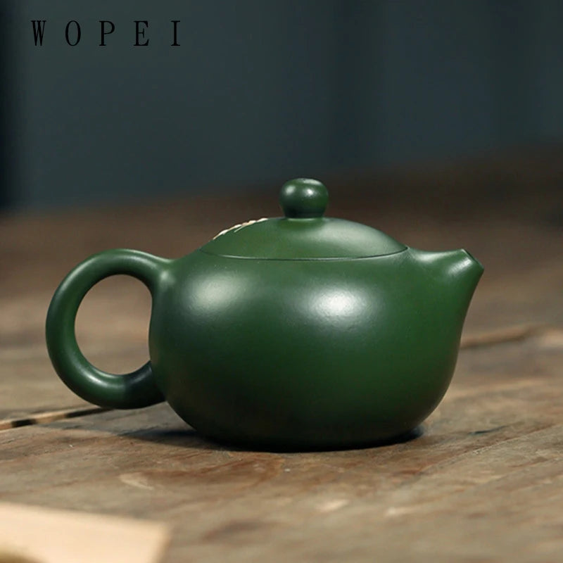200ml Chinese Yixing Purple Clay Teapot Handmade Plum Bossom Xishi Tea Pot Ball Hole Filter Beauty Kettle Boutique Zisha Tea Set