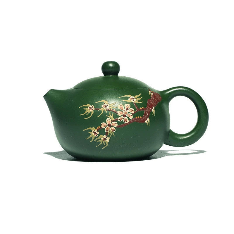 200ml Chinese Yixing Purple Clay Teapot Handmade Plum Bossom Xishi Tea Pot Ball Hole Filter Beauty Kettle Boutique Zisha Tea Set