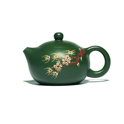 200ml Chinese Yixing Purple Clay Teapot Handmade Plum Bossom Xishi Tea Pot Ball Hole Filter Beauty Kettle Boutique Zisha Tea Set