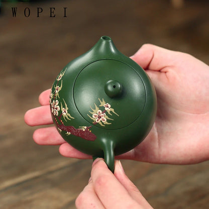 200ml Chinese Yixing Purple Clay Teapot Handmade Plum Bossom Xishi Tea Pot Ball Hole Filter Beauty Kettle Boutique Zisha Tea Set