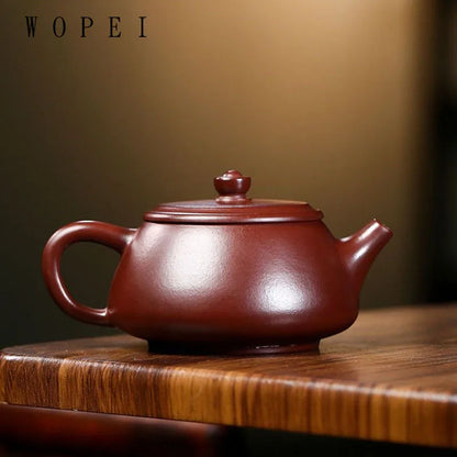 200ml Chinese Yixing Purple Clay Teapot Handmade Stone Scoop Tea Pot Raw Ore Purple Vermilion Mud Kettle Authentic Zisha Tea Set