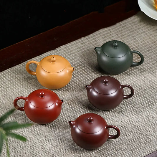 200ml Chinese Yixing Purple Clay Teapot Raw Ore Azure Mud Tea Set Master Handmade Filter Beauty Tea Infuser Zisha Drinkware