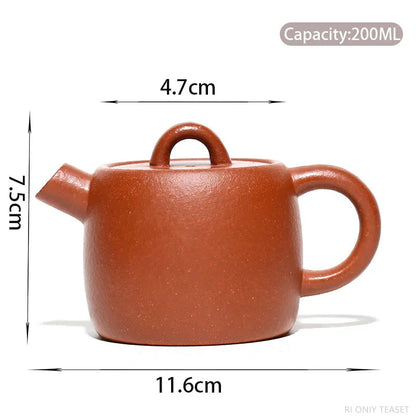 200ml Chinese Yixing Purple Clay Teapots Beauty Kettle Famous Artists Handmade Raw Ore Zhu Mud Tea Pot Zisha Tea Set Teaware